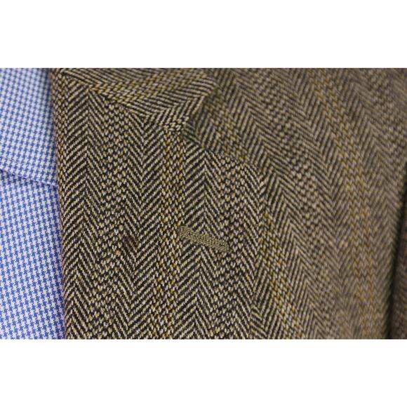 Brooks Brothers Brown Black Herringbone Tweed Wool Cashmere Sportcoat Blazer 41R - Picture 5 of 9